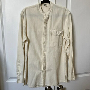 Vintage Tilley Off White  Cotton Men’s Button Front Shirt Small